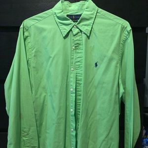 Bright green Polo Ralph Lauren dress shirt (Large)